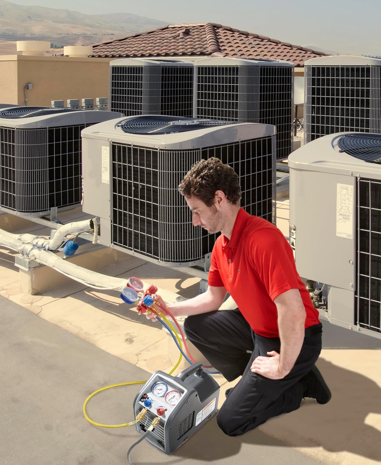 (Portable Refrigerant Recovery Machine – 115V, 60Hz, for Both Liquid and Vapor Refrigerant, White-Robinair - Image 2